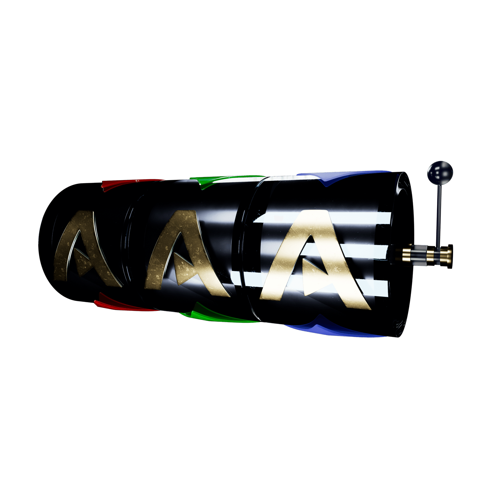 3D A-logo på sylinder